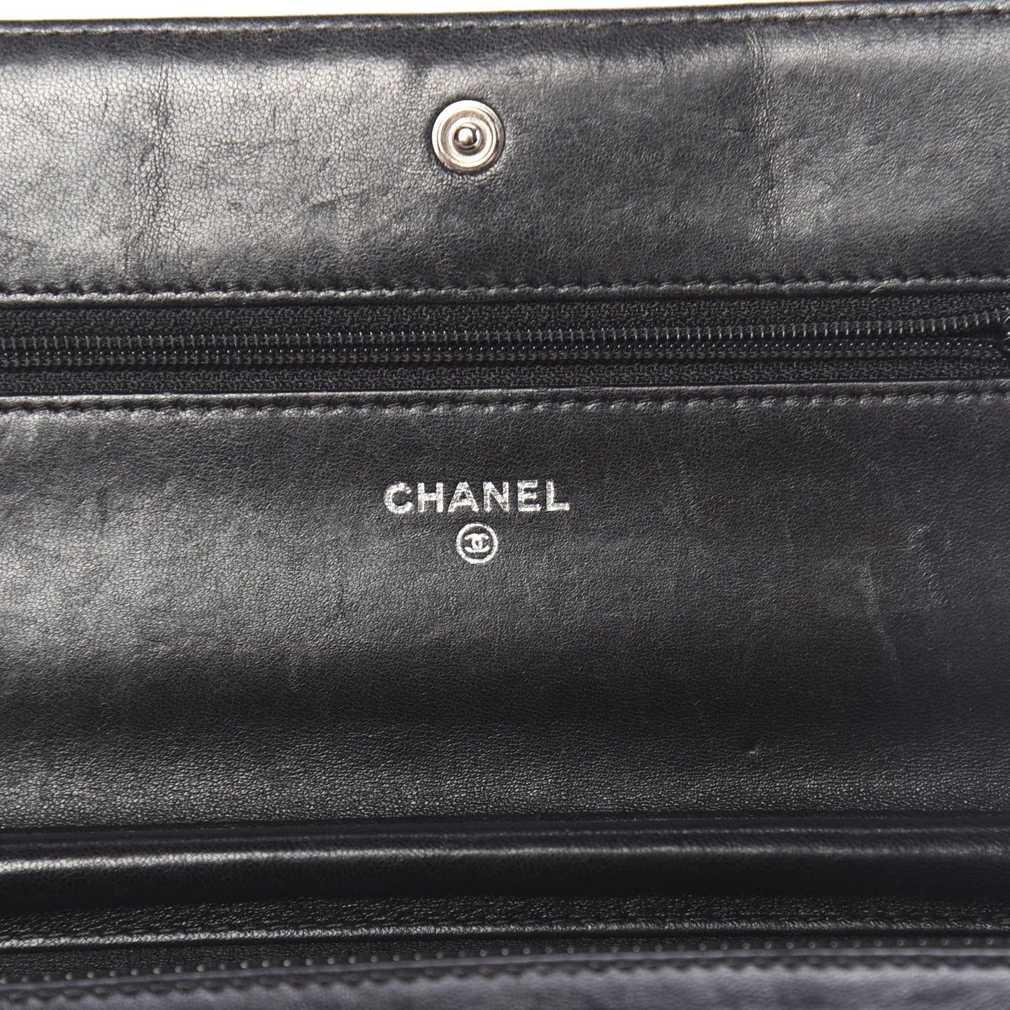 Lambskin Quilted Boy Wallet On Chain WOC Black