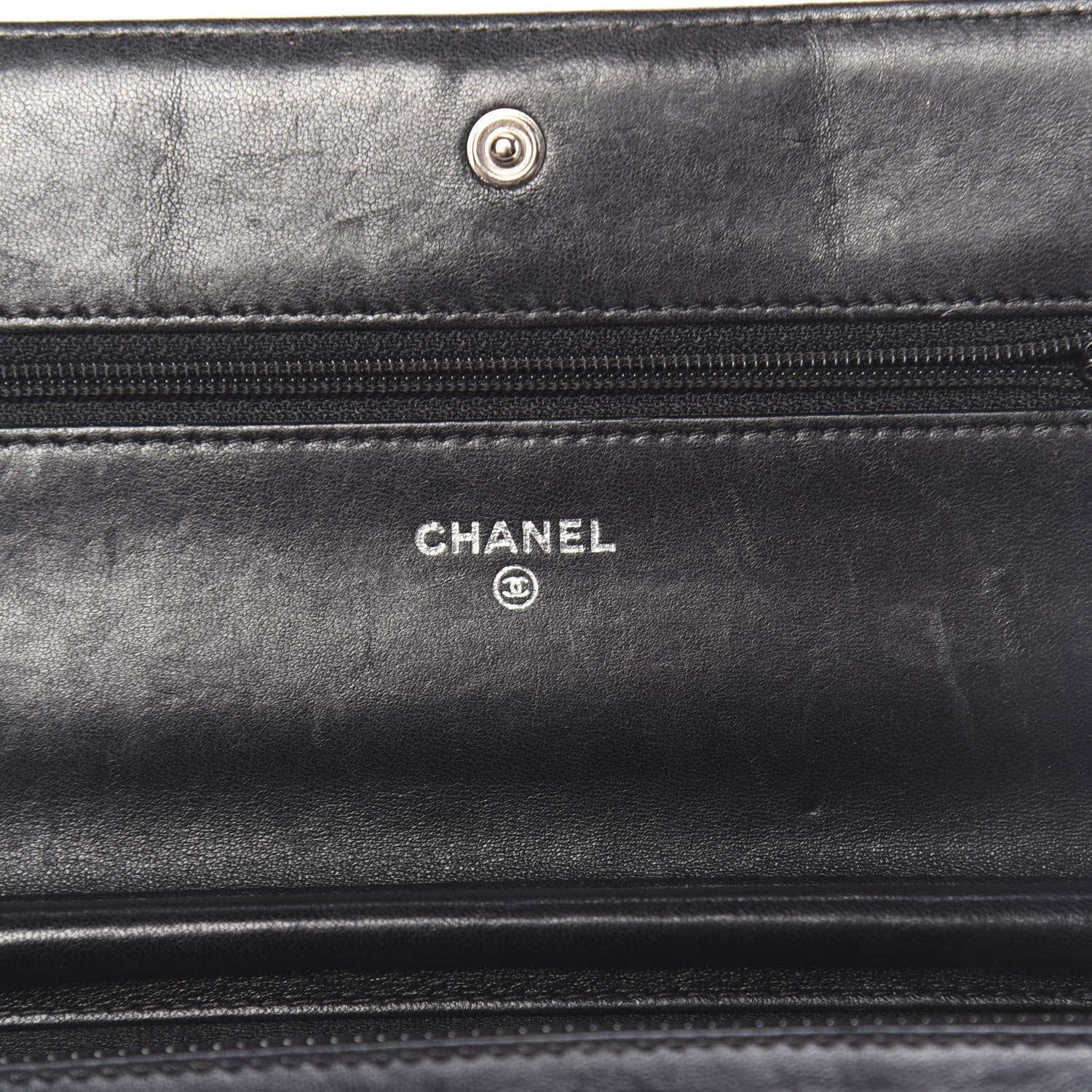 Chanel Lambskin Quilted Boy Wallet On Chain WOC Black 6 of 13