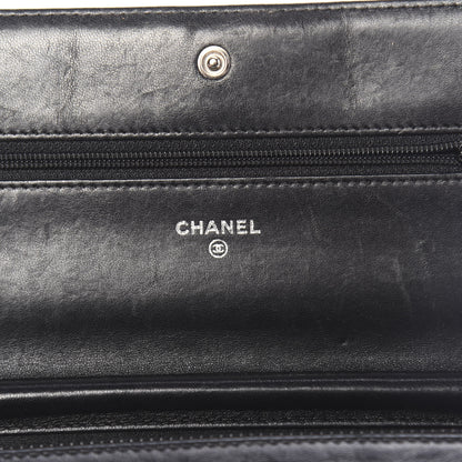 Chanel Lambskin Quilted Boy Wallet On Chain WOC Black 6 of 13