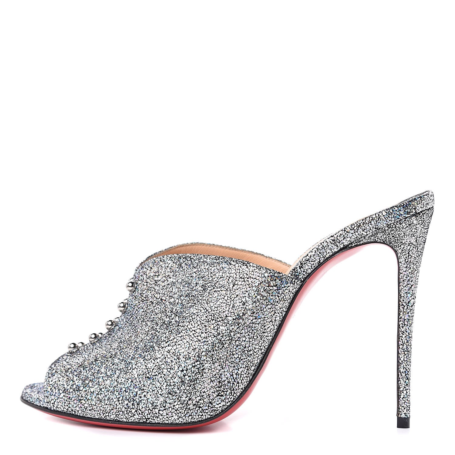 Christian Louboutin Nappa Mica PVC Glitter Predumule 100 Pumps 39 Silver 1 of 9