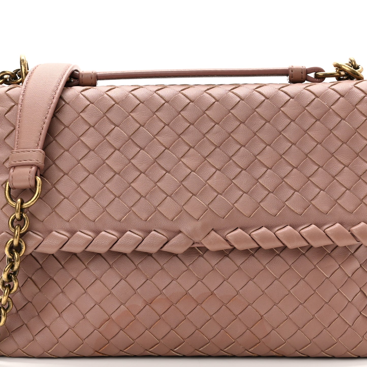 Nappa Intrecciato Small Olimpia Shoulder Bag Deco Rose
