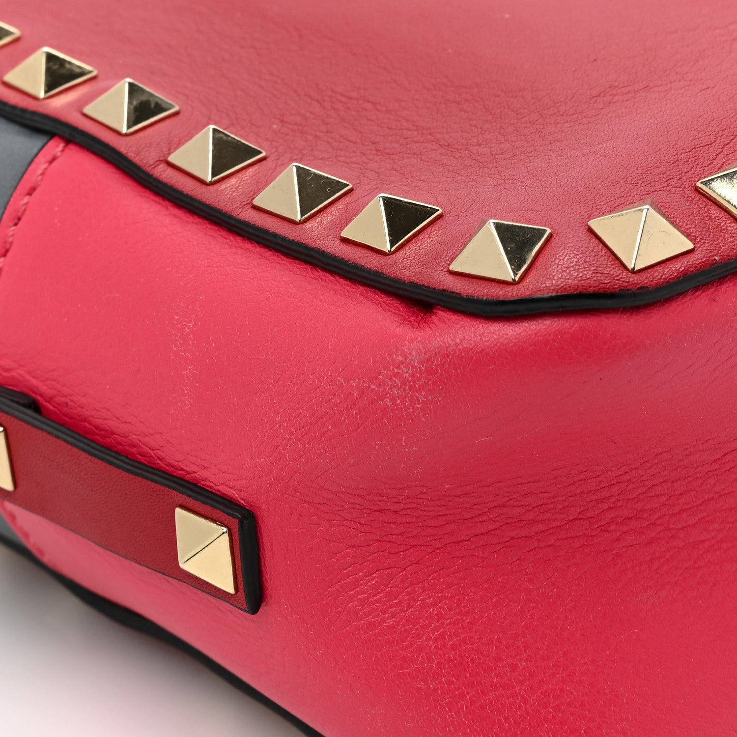 Valentino Garavani Vitello Colorblock Rockstud Camera Crossbody Bag Deep Rose Clover 8 of 12