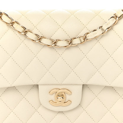 Chanel Caviar Quilted Medium Double Flap White 8 of 11