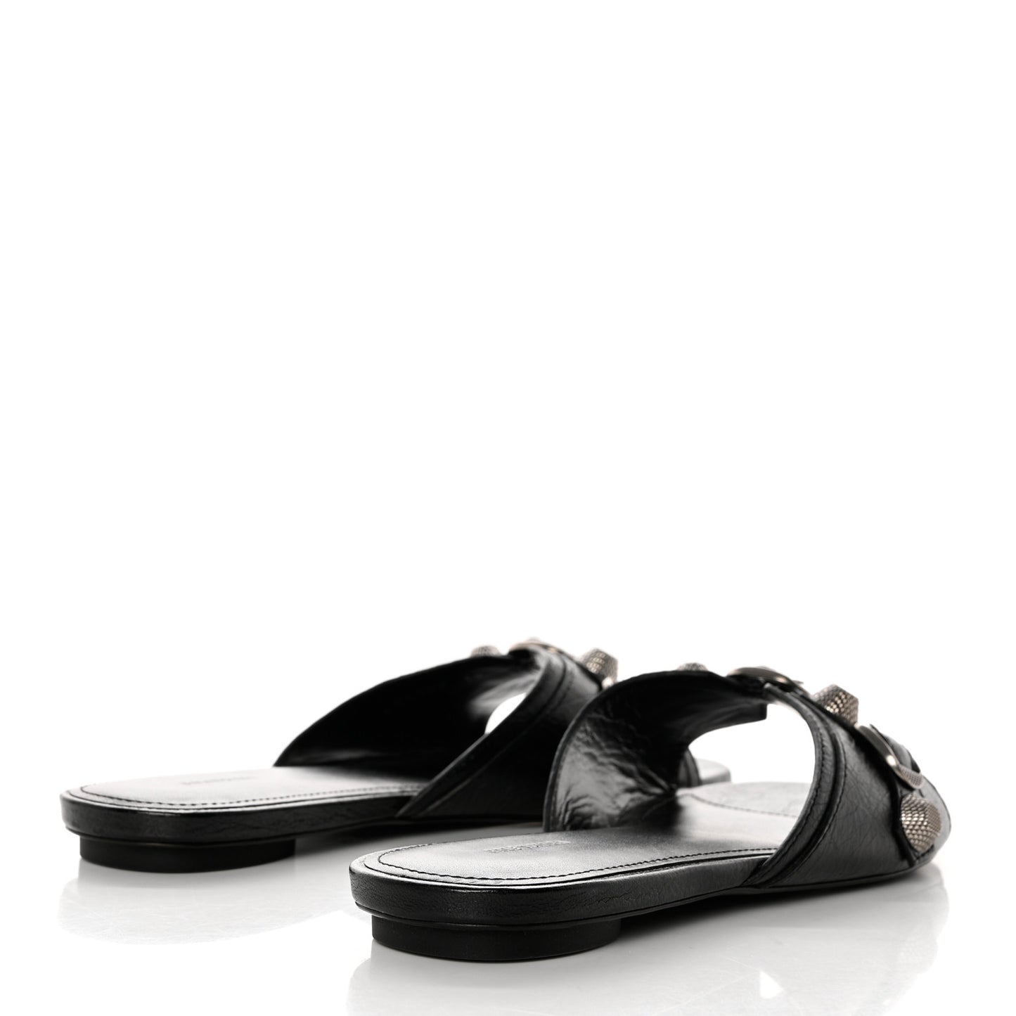 Agneau Arena Cagole Flat Slide Sandals 39 Black