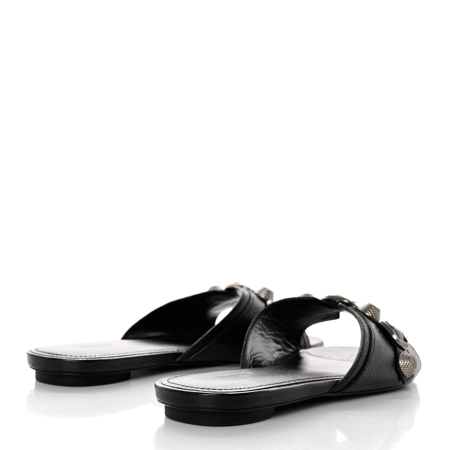 Balenciaga Agneau Arena Cagole Flat Slide Sandals 39 Black 4 of 9