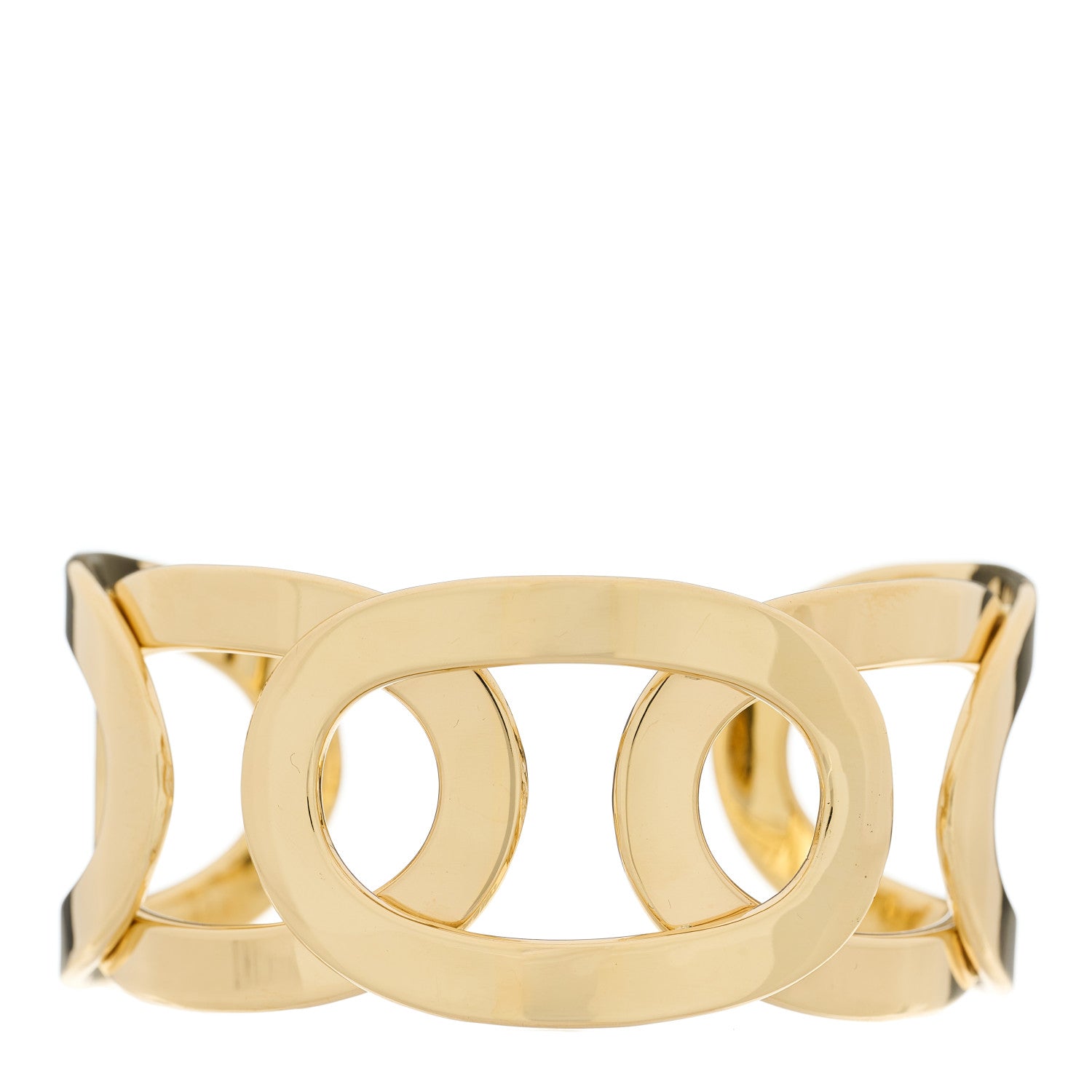 Roberto Coin 18K Yellow Gold Oval Cuff Bracelet 1 of 4