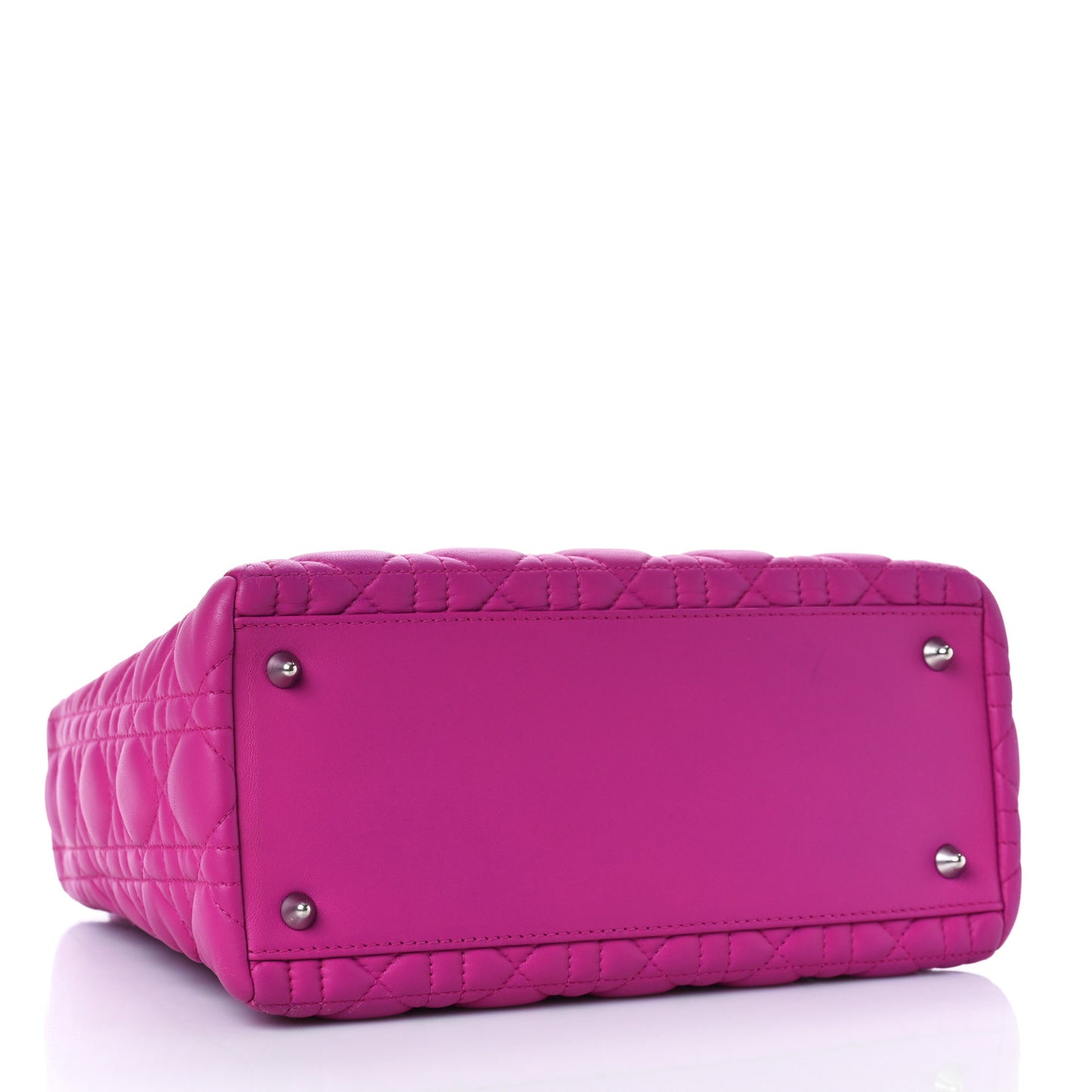 Lambskin Cannage Medium Lady Dior Fuchsia