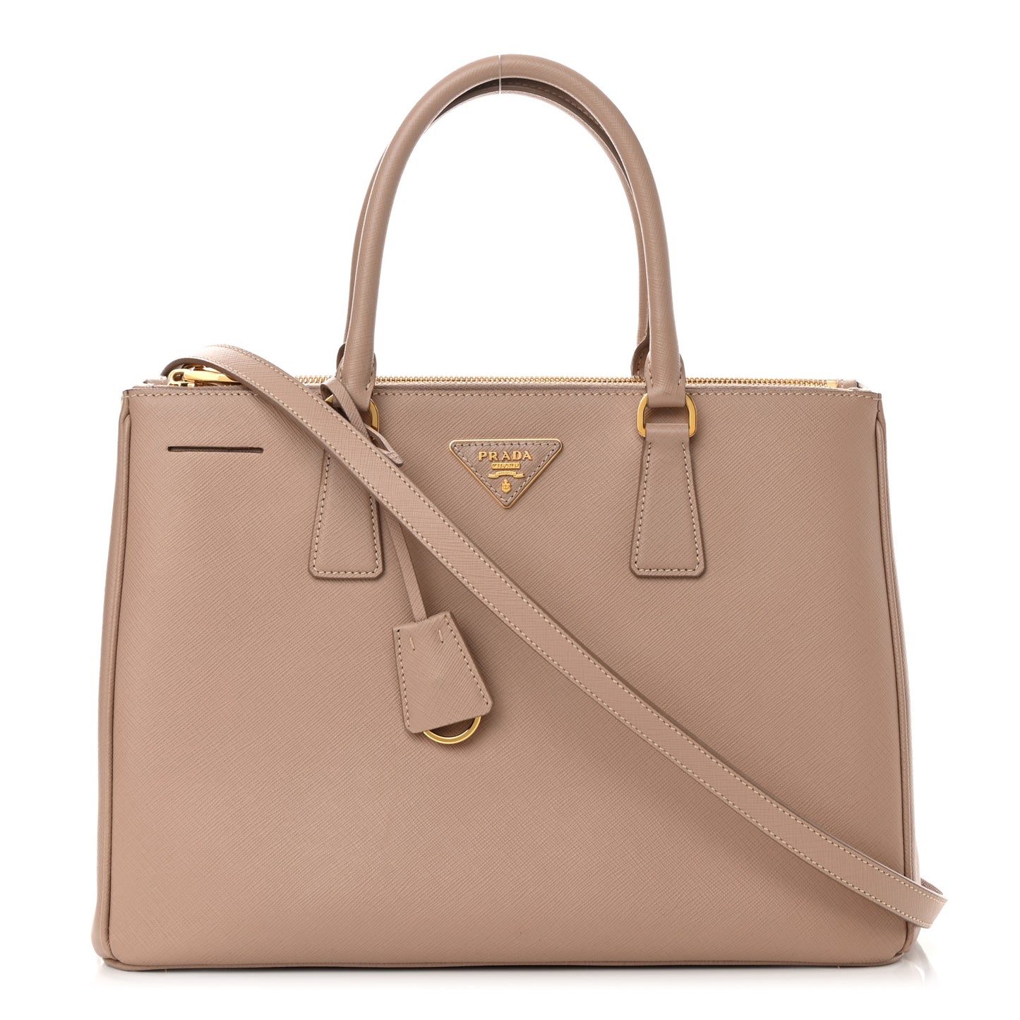 Saffiano Medium Galleria Double Zip Tote Cammeo
