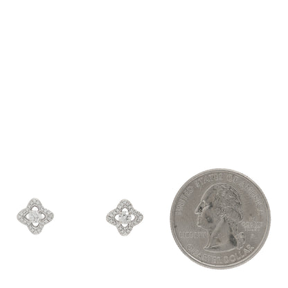 David Yurman 18K White Gold Diamond 9mm Venetian Quatrefoil Stud Earrings 2 of 5