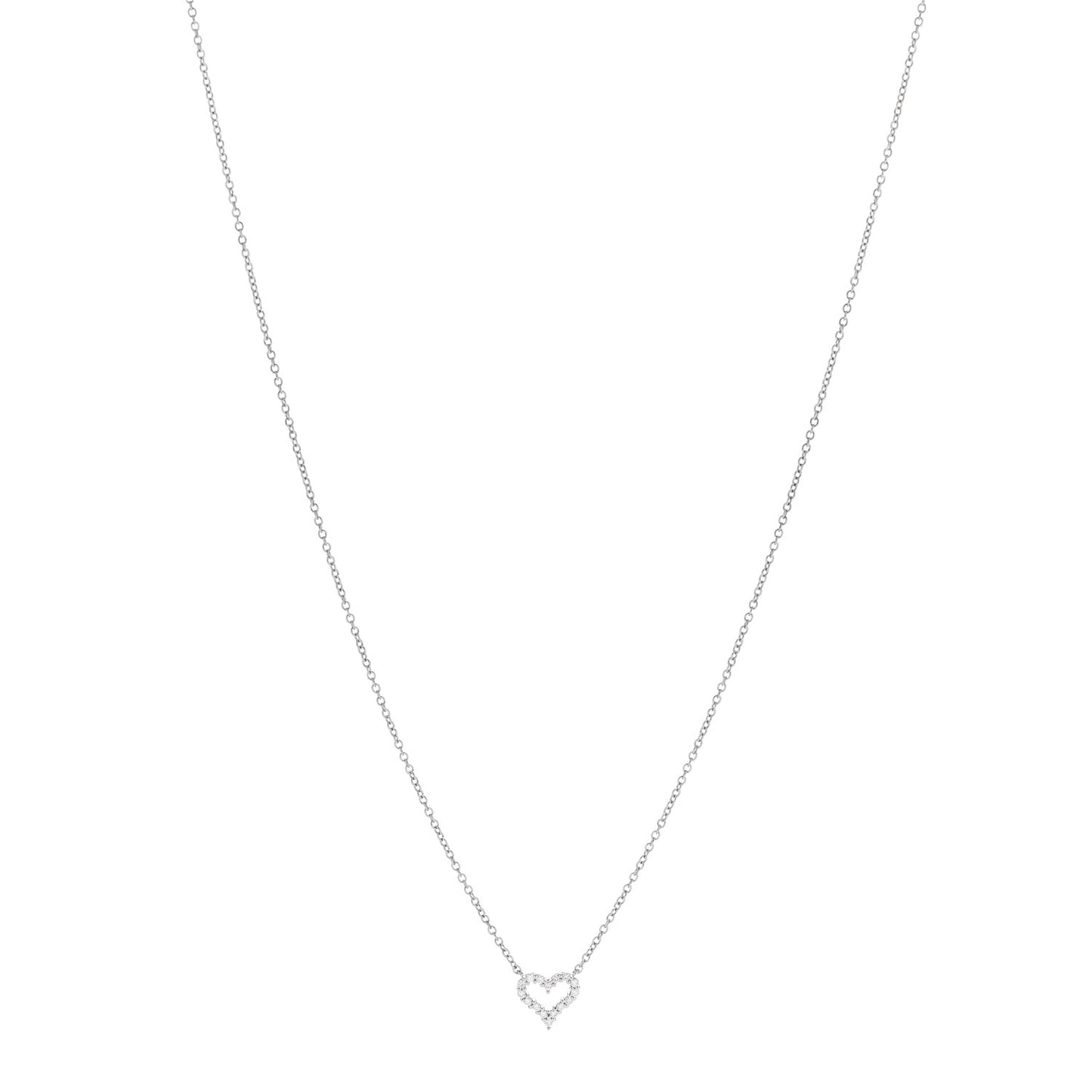 Platinum Diamond Extra Mini Heart Pendant Necklace