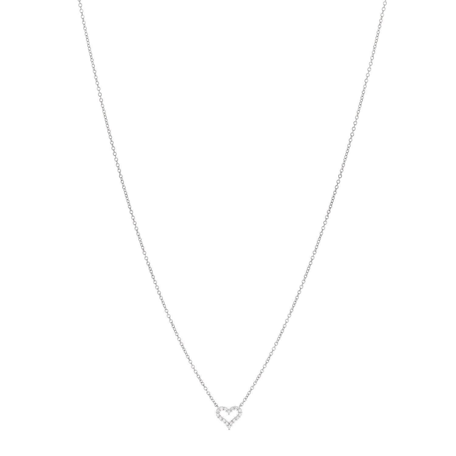 Tiffany Platinum Diamond Extra Mini Heart Pendant Necklace 1 of 7