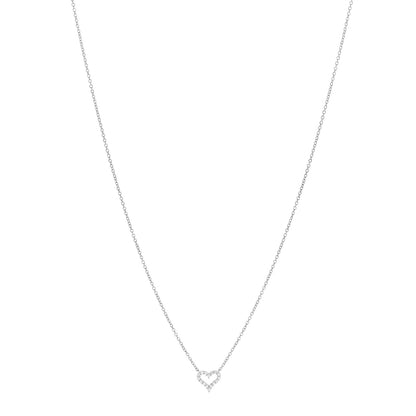 Tiffany Platinum Diamond Extra Mini Heart Pendant Necklace 1 of 7