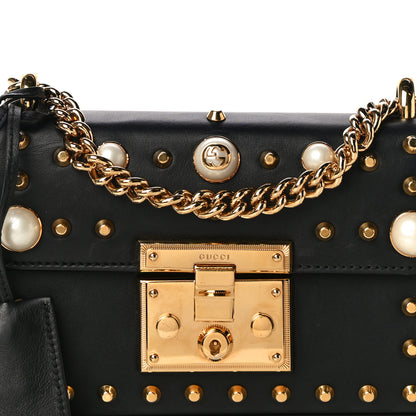 Gucci Calfskin Studded Small Padlock Shoulder Bag Black 9 of 12