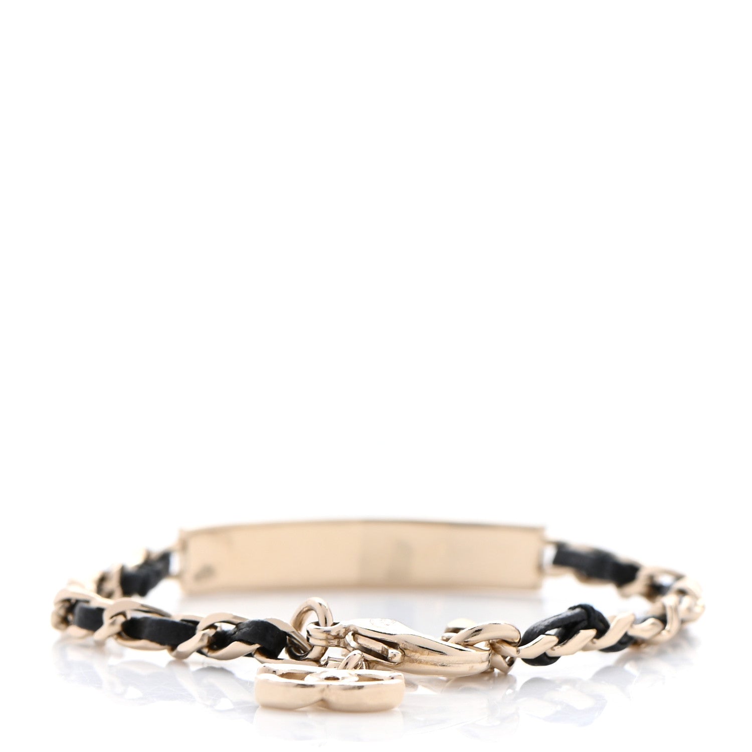Chanel Metal Lambskin Crystal Sergeant Chanel Bracelet Gold 3 of 6