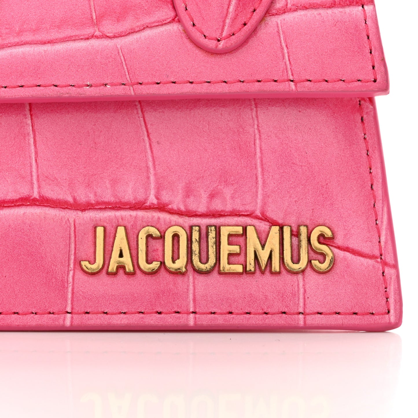 Calfskin Crocodile Embossed Le Chiquito Dark Pink