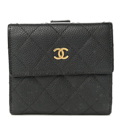 Chanel Caviar Quilted Compact French Flap Wallet Black 1 of 8