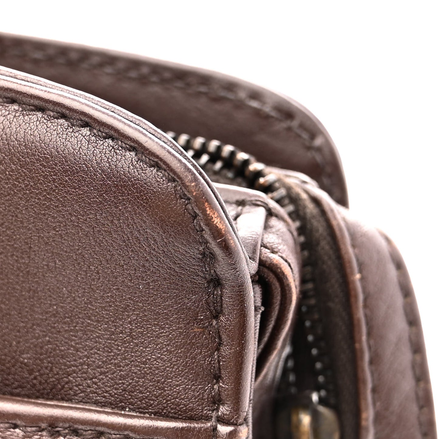 Lambskin CC Top Handle Bag Dark Brown