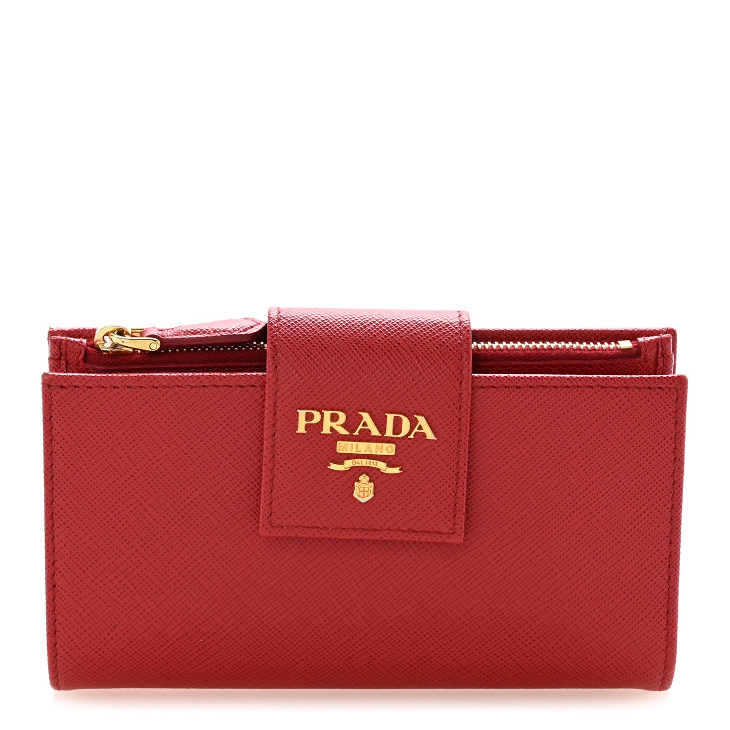 Saffiano Metal Tab Wallet Fuoco