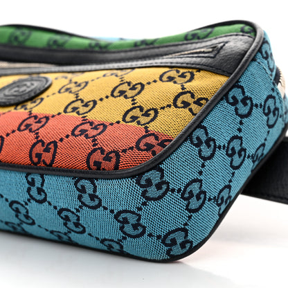 Gucci Monogram Multicolor Retro Interlocking G Belt Bag 95 38 Blue Rainbow Light Blue 10 of 10