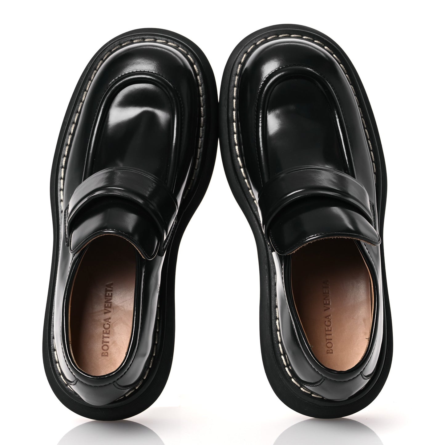 Brushed Calfskin Swell Loafers 41 Black