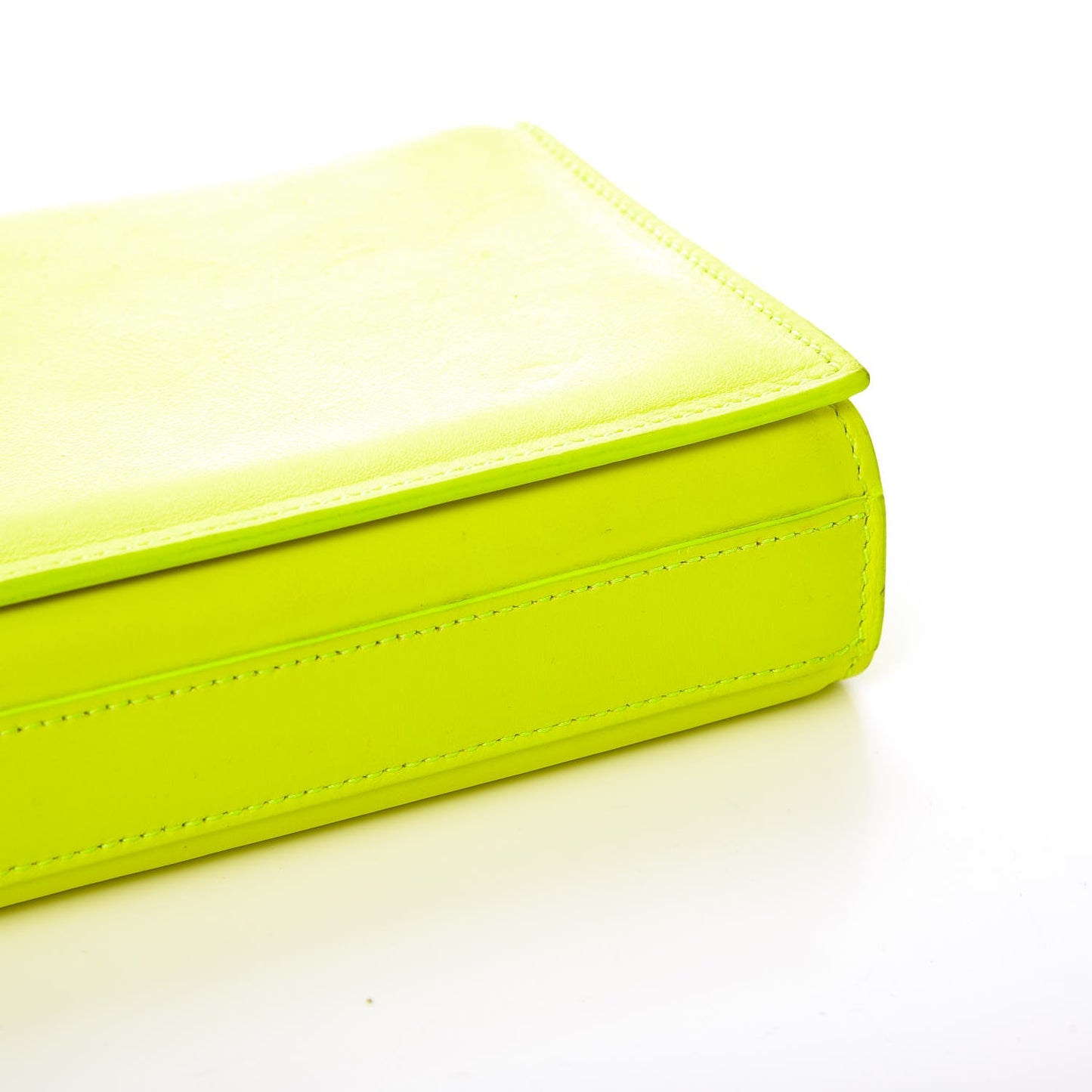 Calfskin Classic Monogram Clutch Neon Yellow