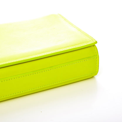 Saint Laurent Calfskin Classic Monogram Clutch Neon Yellow 13 of 15