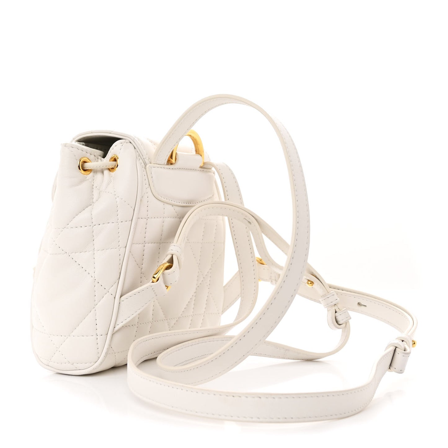 Lambskin Macrocannage Nano Caro Backpack Latte