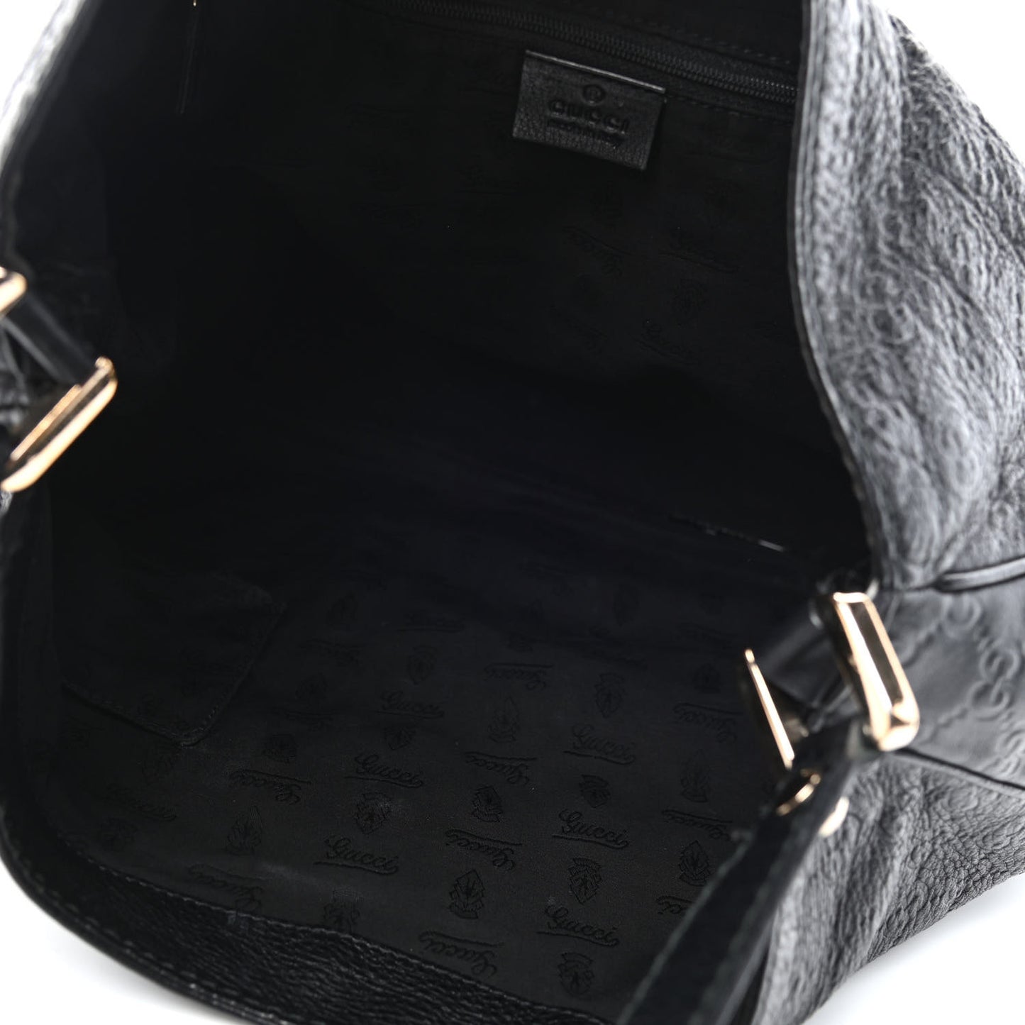 Guccissima Large New Ladies Web Hobo Black