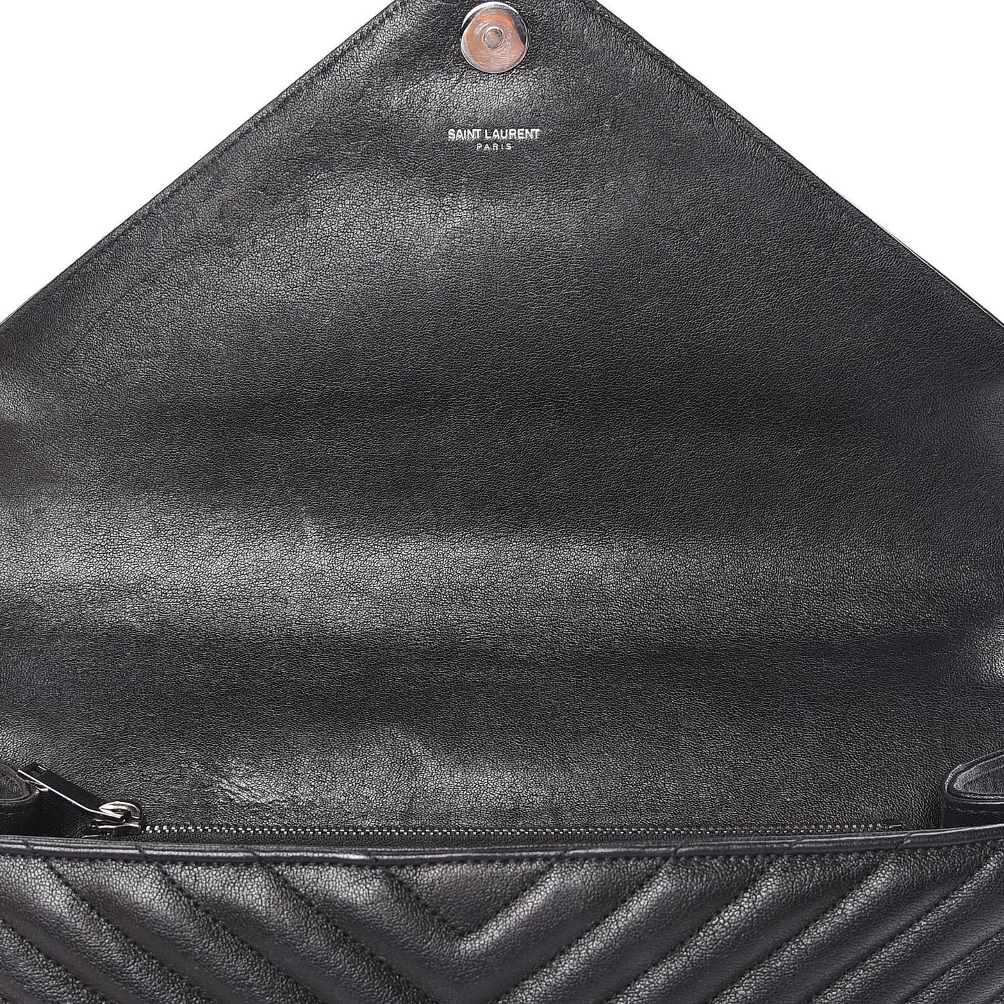 Sheepskin Matelasse Chevron Monogram Large College Satchel Black