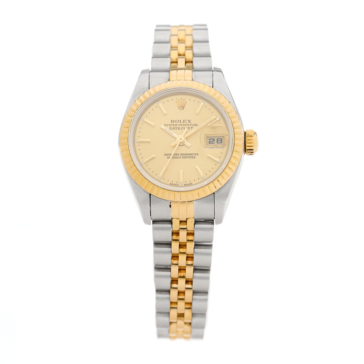Stainless Steel 18K Yellow Gold 26mm Oyster Perpetual Datejust Watch Champagne 79173