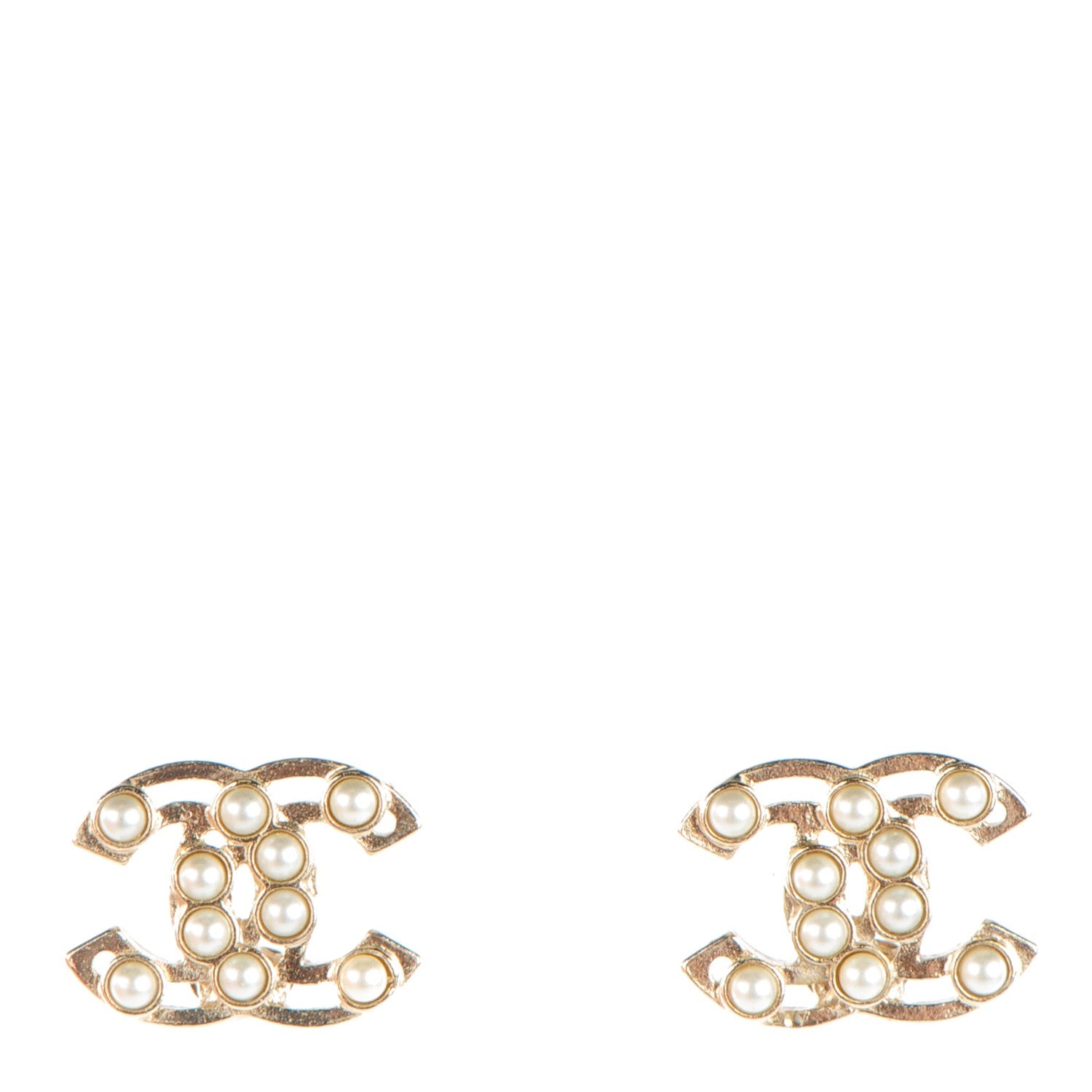 Chanel Pearl CC Earrings Light Gold 1 of 5