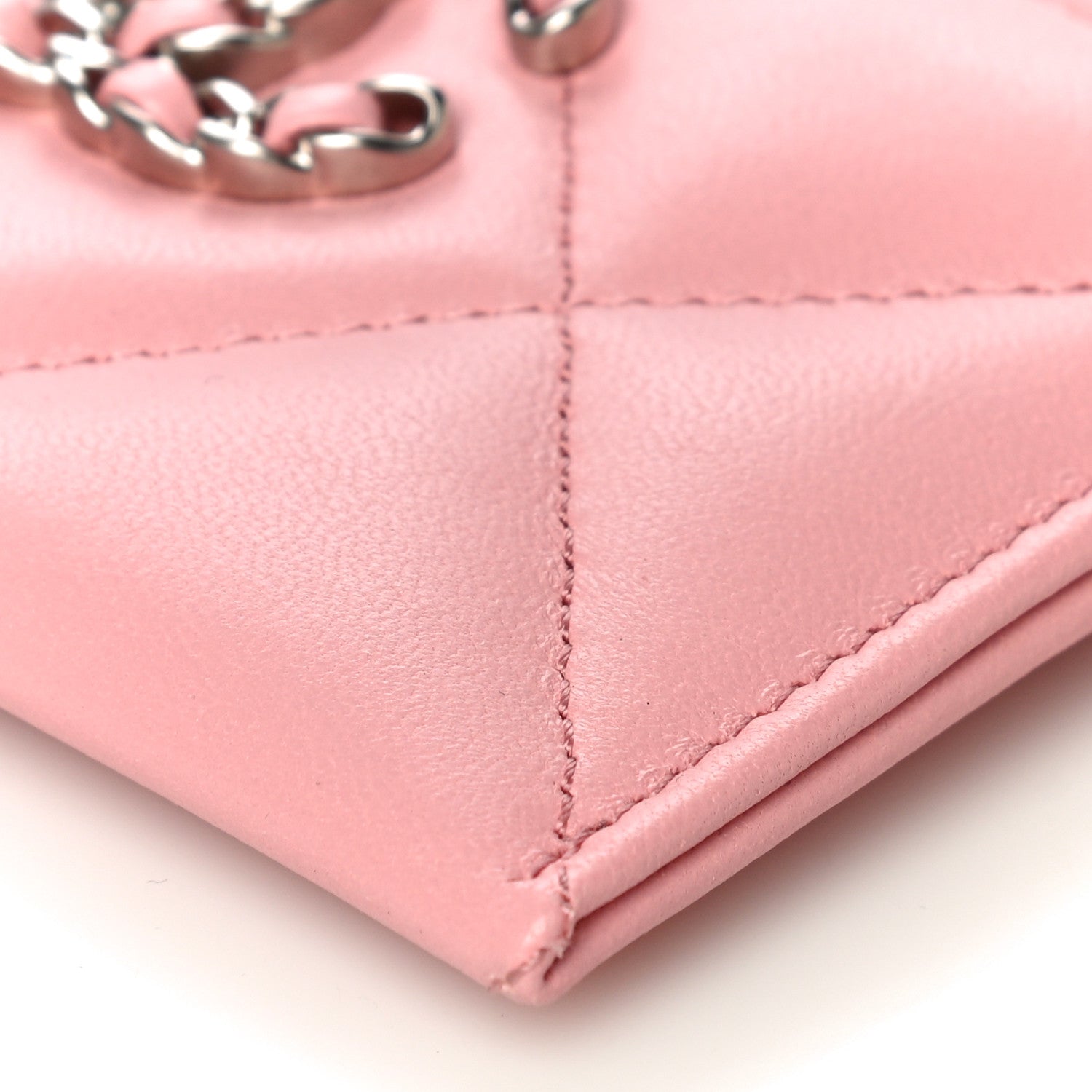Chanel Lambskin Quilted Chanel 19 Card Holder Light Pink 11 of 12