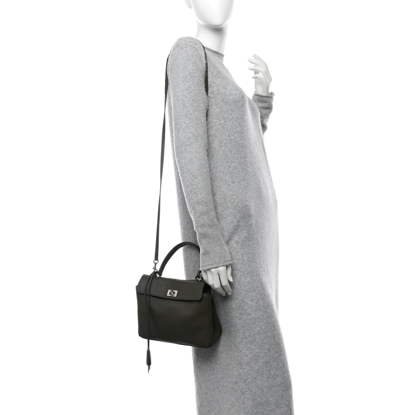 Natural Smooth Calfskin Mini Rodeo Top Handle Handbag Grey