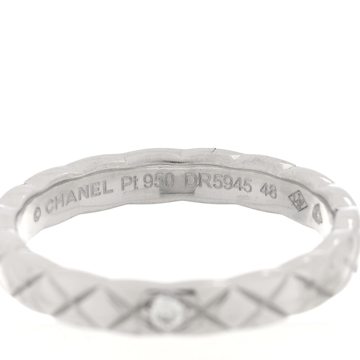 Chanel Platinum Diamond Mini Coco Crush Ring 48 4.5 4 of 4