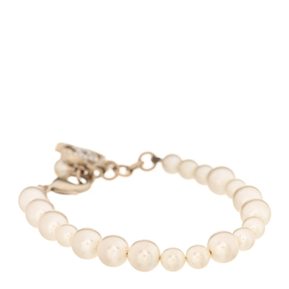 Chanel Graduated Pearl Crystal CC Bracelet Gold 3 of 5
