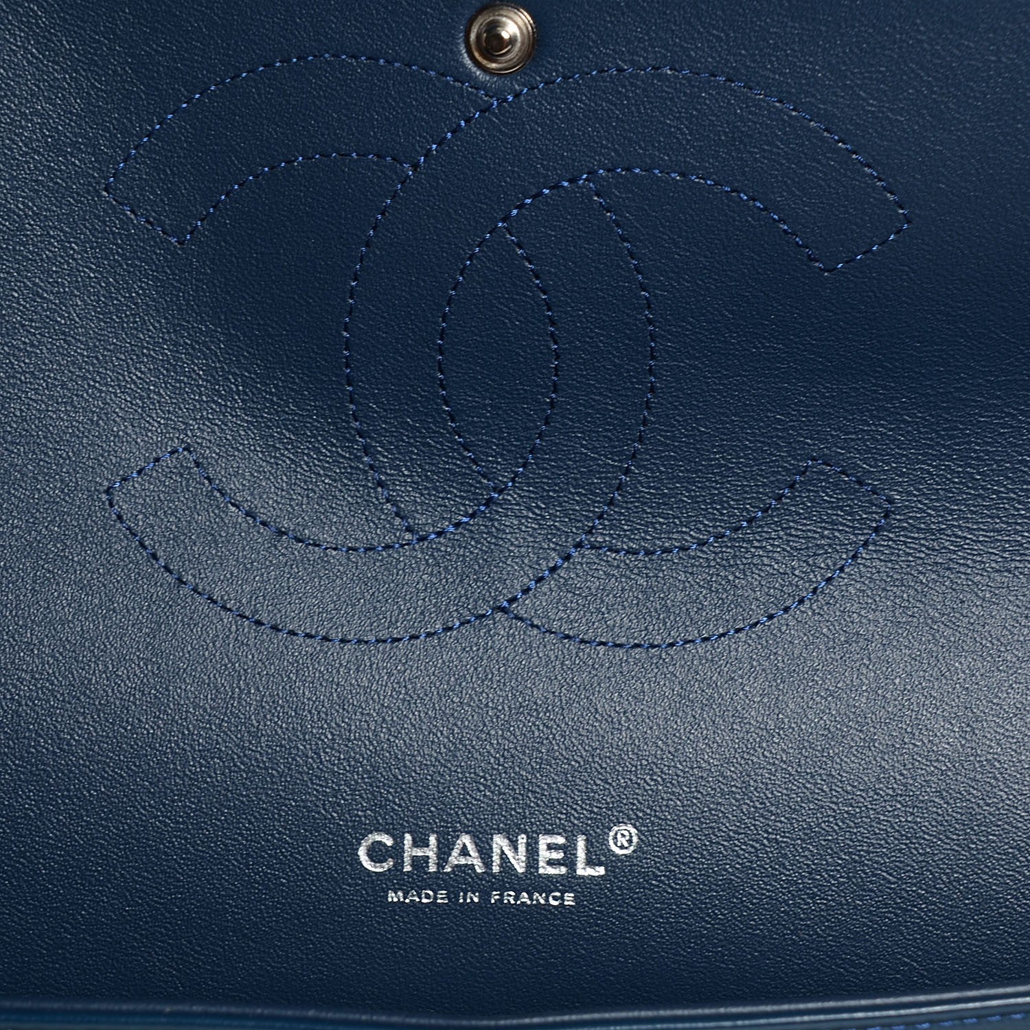 Chanel Patent Quilted Maxi Double Flap Navy Blue 7 of 9