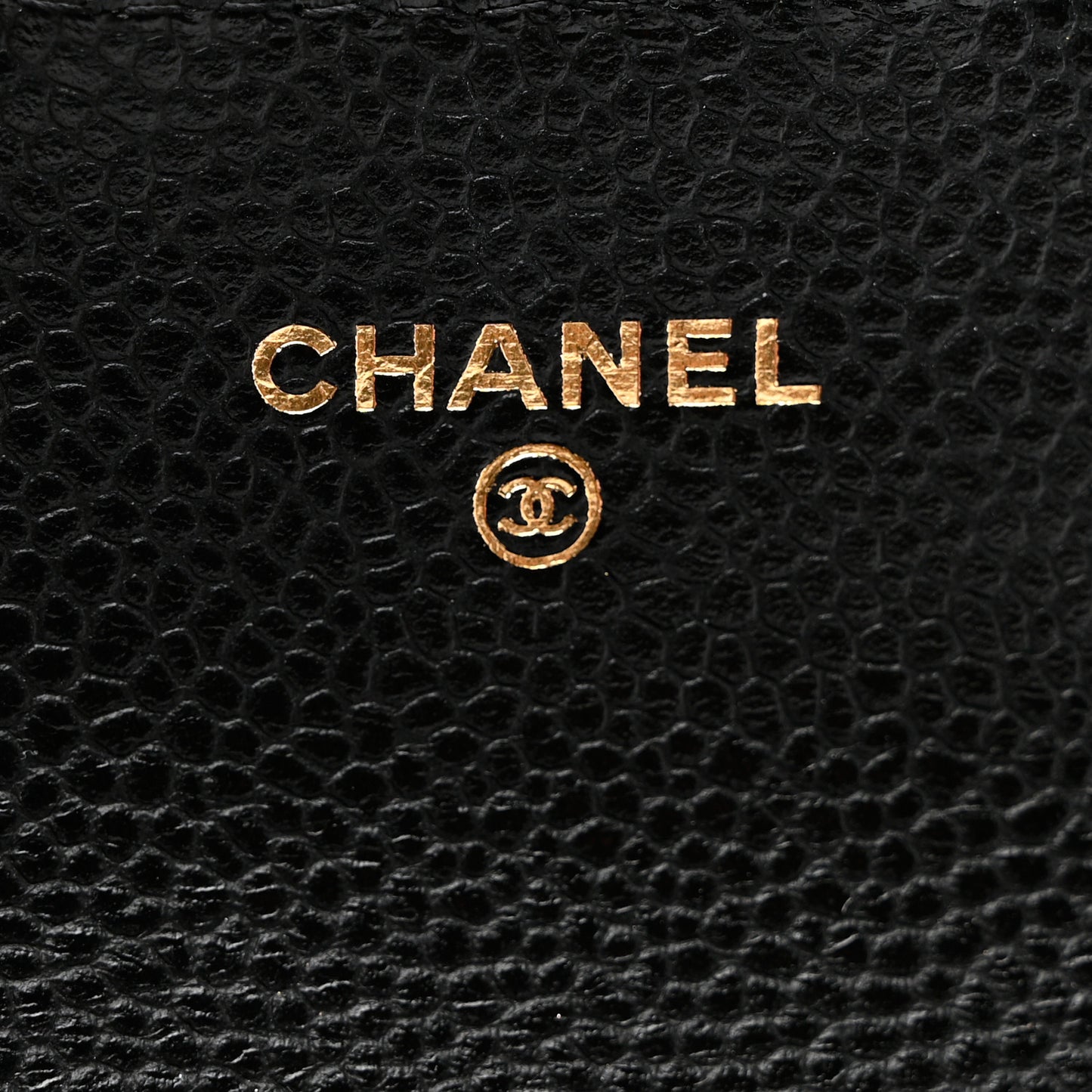 Caviar Quilted Flap Card Holder Wallet Black
