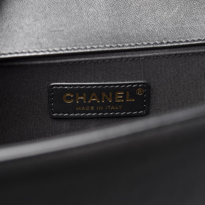 Chanel Lambskin Quilted Medium Boy Flap Black 7 of 9