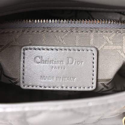 Christian Dior Metallic Lambskin Cannage Mini Lady Dior Grey 11 of 19