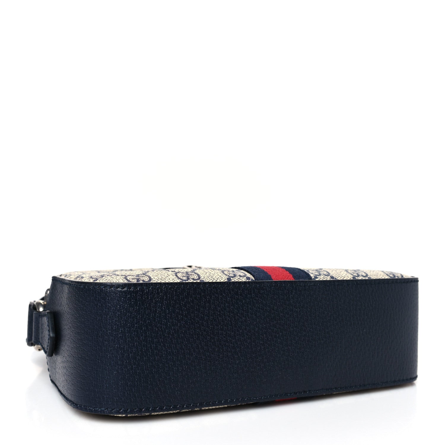 Gucci GG Supreme Monogram Textured Dollar Calfskin Web Small Ophidia Camera Bag Beige Blue 4 of 8