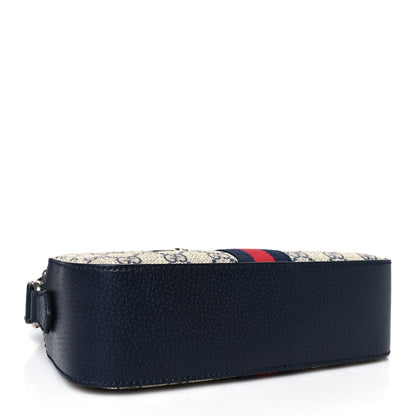 Gucci GG Supreme Monogram Textured Dollar Calfskin Web Small Ophidia Camera Bag Beige Blue 4 of 8