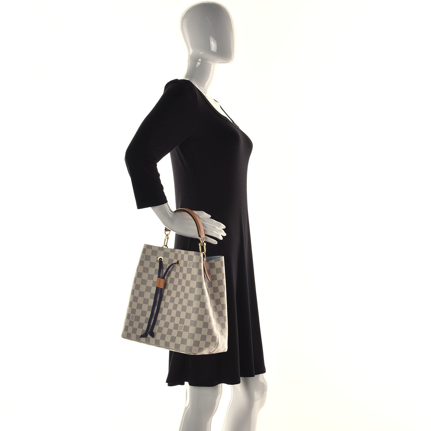 Louis Vuitton Damier Azur Braided Neonoe MM Blue 2 of 14