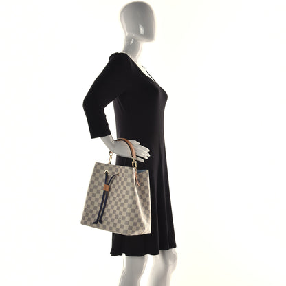 Louis Vuitton Damier Azur Braided Neonoe MM Blue 2 of 14