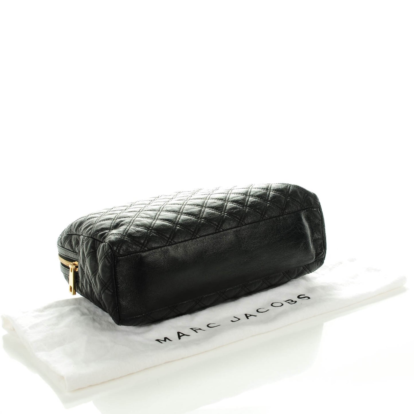 Lacquered Goatskin Quilted Karlie Satchel Black