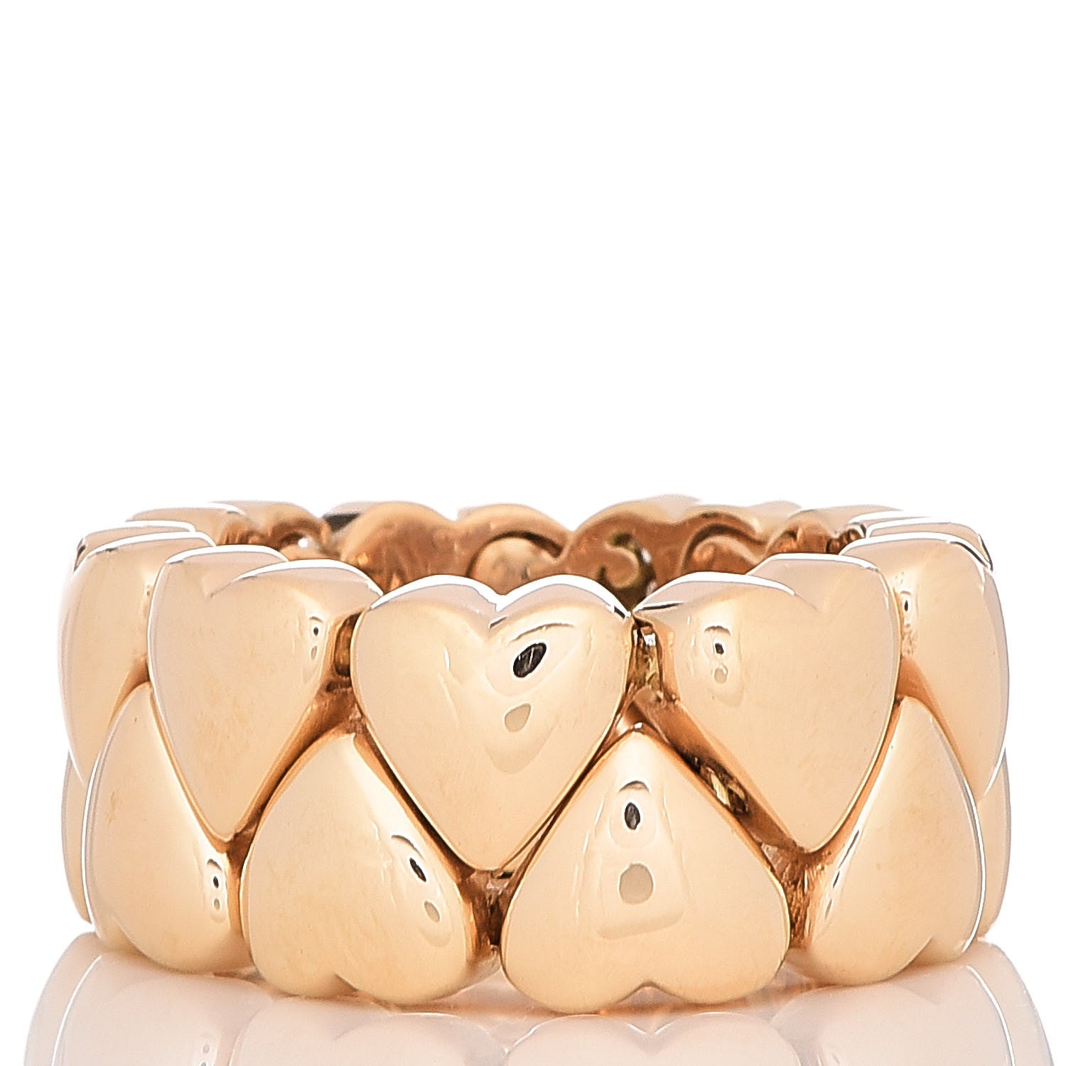 Cartier 18K Yellow Gold Diamond Double Heart Ring 55 7.25 3 of 7