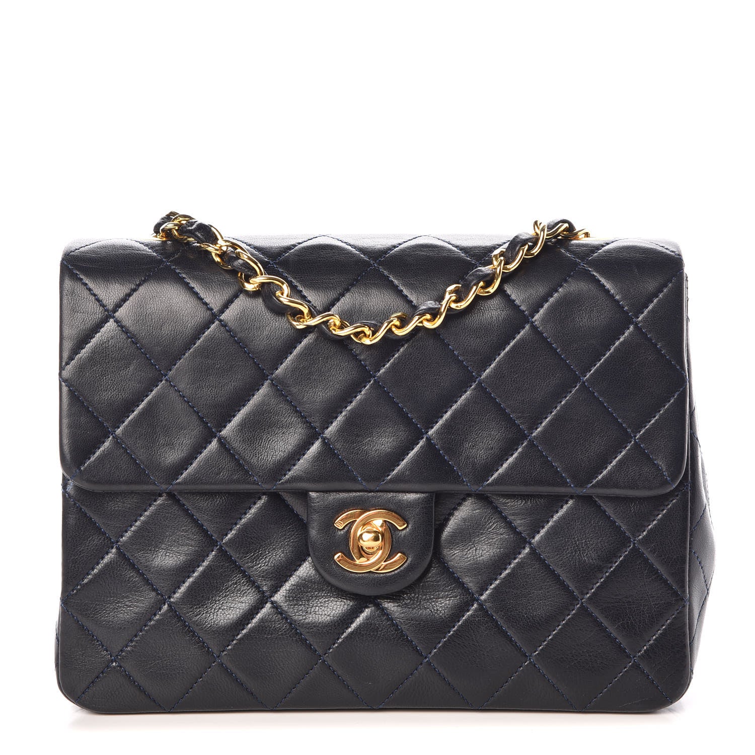 Chanel Lambskin Quilted Small Flap Navy 1 of 10