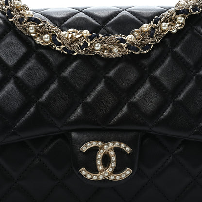 Chanel Lambskin Quilted Medium Westminster Pearl Flap Black 8 of 11