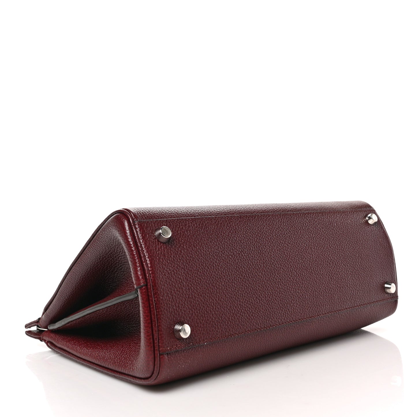 Grainy Calfskin Small Zumi Top Handle Bag Vintage Bordeaux