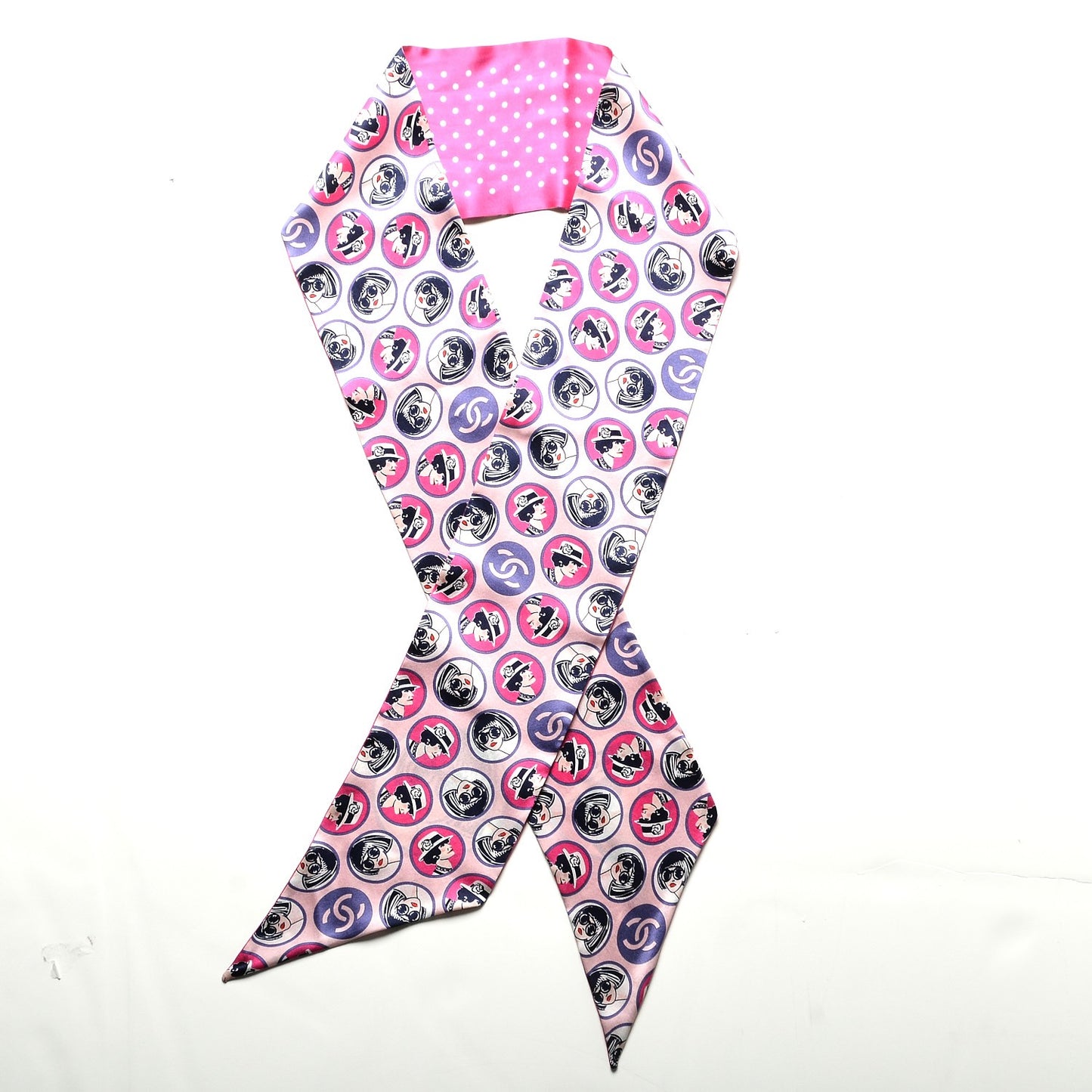 Silk Mademoiselle Portrait Scarf Pink Multi