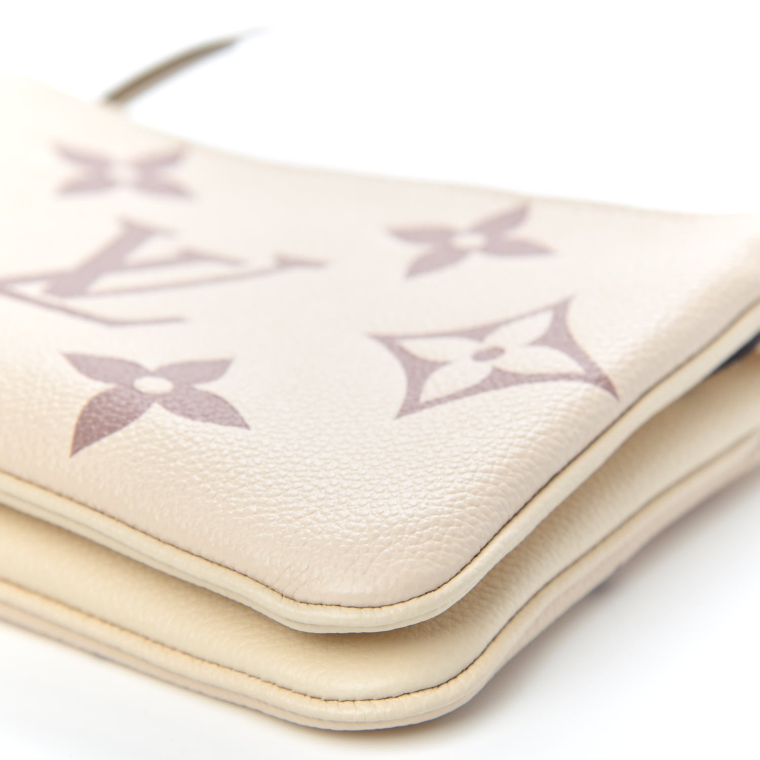 Louis Vuitton Empreinte Monogram Giant Double Zip Pochette Creme Bois De Rose 9 of 10